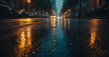 night and light on the reflected water