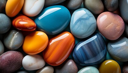 close up of multicolored pebbles