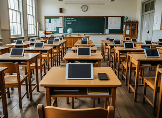 a modern school provides access to technology for every student, an old building and modern learning methods