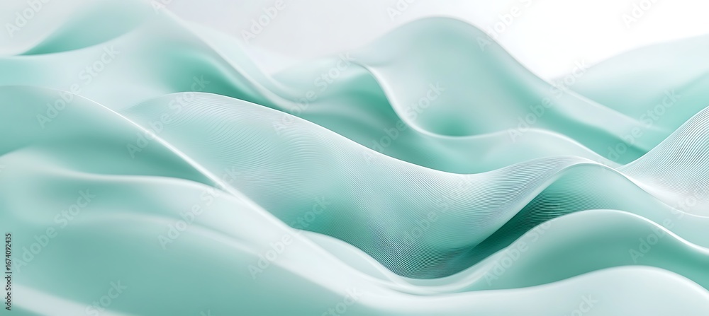 Poster abstract background with light blue waves soft fabric texture design for graphic design and decorati