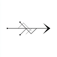 Black Arrow with Geometric Shapes Illustration
