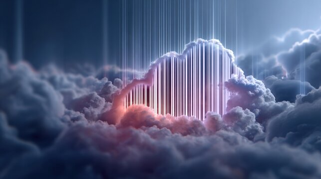 Cloud Formation with Vertical Line Overlay