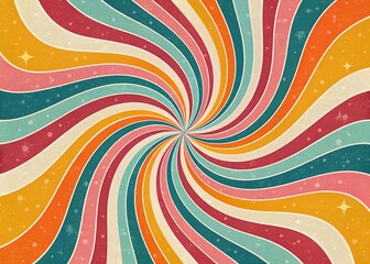 Retro Psychedelic Swirl Pattern Colorful Abstract Background