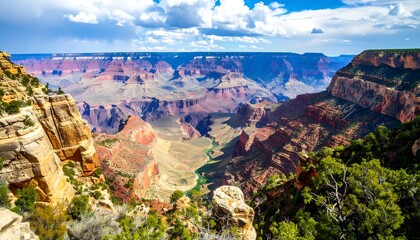 Grand Canyon vista, vibrant colors