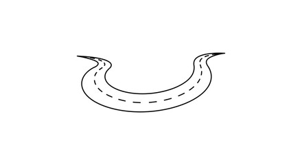 a black and white image of a horseshoe with dashed lines