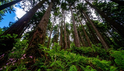 Fototapeta premium Lush forest canopy view