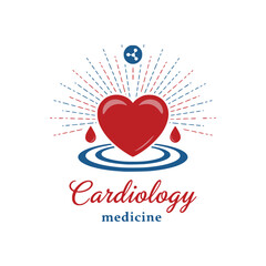 Vector logo for cardiogram, medical, heart
