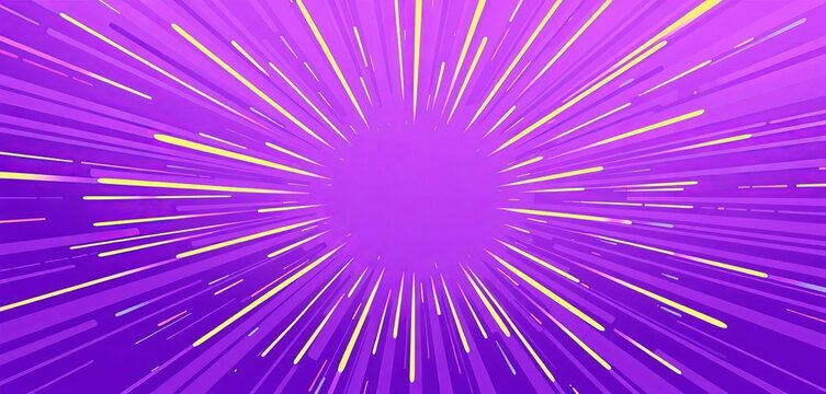 Purple background with dynamic cartoon style burst, radiating energy  ,  explosion,  speed