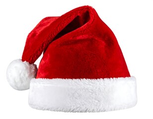 Red Santa hat on a white background