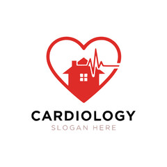 Vector logo for cardiogram, medical, heart