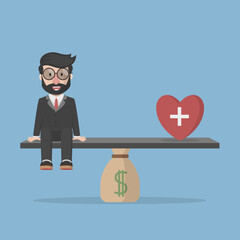 Business Man design Concept Vector Illustration Design with Flat Color Cartoon