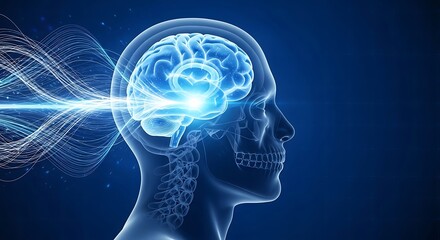 Luminous Brain Activity Symbolizing Insight and Innovation
