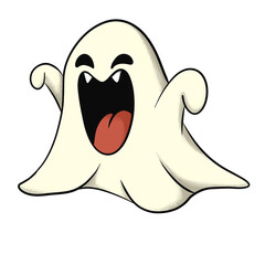 “Halloween Ghost PNG Clipart Set – Spooky Cartoon Spirits and Grim Reaper”