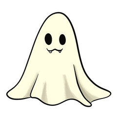 “Halloween Ghost PNG Clipart Set – Spooky Cartoon Spirits and Grim Reaper”