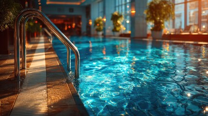 Obraz premium Indoor Swimming Pool with Reflections