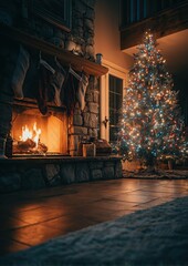 Christmas magic background with festive atmosphere