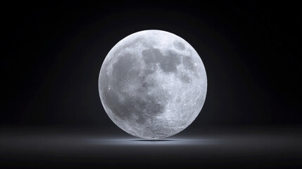 Obraz premium Bright full moon casting light in a clear night sky over a tranquil landscape Generative AI