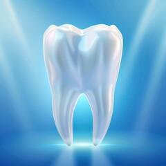 healthy white tooth illustration dental clinic medical health care commercial poster advertisement blue background.
