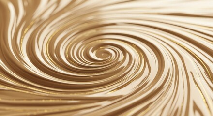Fototapeta premium Mesmerizing dynamic vortex of molten gold or caramel, a luxurious abstract swirl with smooth flowing ripples
