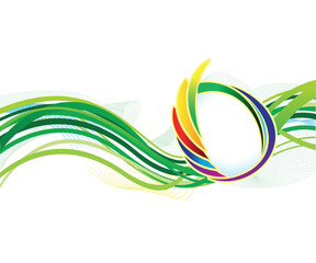 artistic creative green wave explode vector illustration