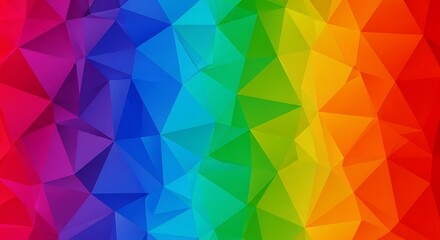 Fototapeta premium Vectore illustration of abstract low poly background with a vibrant rainbow gradient of colors, geometric pattern