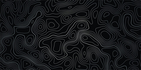 Modern Topographic contour map on dark background. Vector grid map.