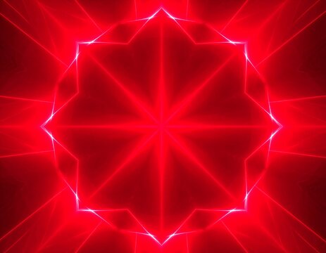 Red symmetrical kaleidoscope pattern - Powered by Adobe