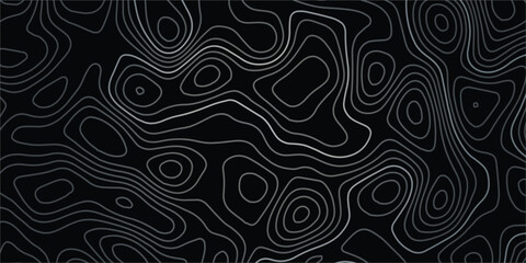 Modern Topographic contour map on dark background. Vector grid map.