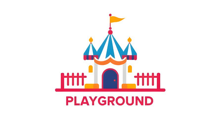 Fototapeta premium playground flat icon, park playground symbol, kids play structure vector, jungle gym icon, swing set illustration, slides and climbing icon, playground vector illustration, playground cartoon icon, ch