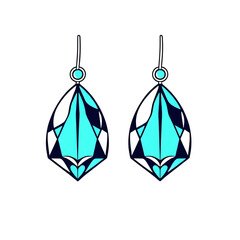 diamond drop earrings, gemstone accessory icon, wedding earrings illustration, elegant jewelry icon, fine jewelry earrings, diamond pendant earrings, earring silhouette vector, sparkling jewelry icon,