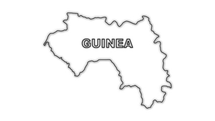 Obraz premium Black And White Guinea Map Outline Minimalist Monochrome Illustration