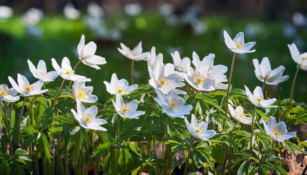 anemone asherah wood anemone anemone nemorosa in spring lovely white flowers white curtain fresh flowers great spring may of youth spring clothed earth with verdure and delicate flowers