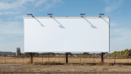 Obraz premium Blank white billboard for advertisement on the construction site