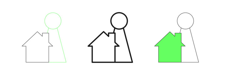 Set line Chip for board game icon isolated on white background. Vector