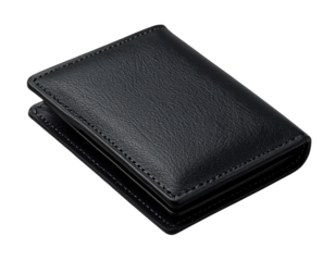 Stylish Minimalist Wallet with Folded Design, Side Angle Perspective, Isolated