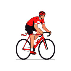 Obraz premium Cyclist in Red Jersey Riding a Bicycle
