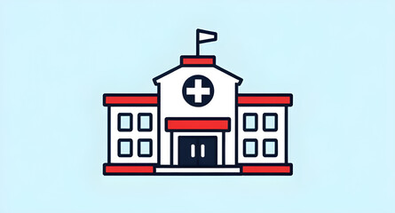 Fototapeta premium hospital logo icon, hospital building vector, hospital cross icon, medical facility icon, hospital UI icon, hospital app icon, healthcare vector icon, hospital design icon, hospital illustration, hosp