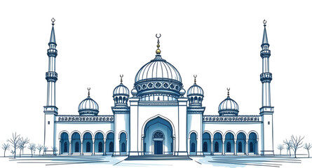 mosque line art, mosque illustration, islamic mosque drawing, hand drawn mosque, mosque outline, mosque art, mosque doodle, mosque vector drawing, arabic mosque sketch, mosque architectural drawing, s