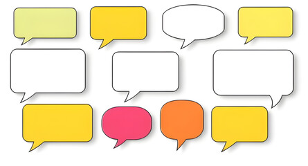Obraz premium bubble outline, empty text bubbles, dialogue box set, voice bubbles, comic text balloon, round speech bubbles, square speech bubbles, rectangular bubbles, cloud text bubble, creative speech balloons, 