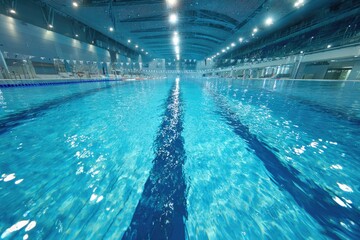 Obraz premium Indoor pool, lanes, and lights (1)