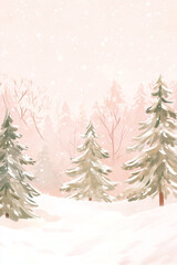 Obraz premium Snow-laden evergreen trees stand majestic in a wintry landscape, their branches gently dusted with a blanket of fresh snowfall. A serene scene, where nature's beauty unfolds in a tranquil forest.