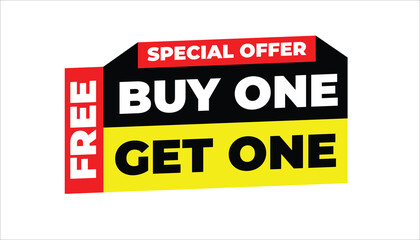 BUY ONE GET ONE FREE SPECIAL OFFER PROMOTIONAL SALE BANNER