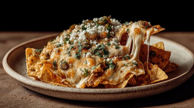 Delicious bowl of nachos with toppings perfect for parties