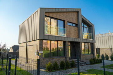 A modern townhouse with a private garden,