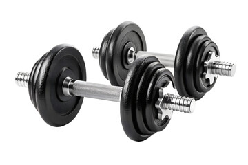 Two adjustable dumbbells isolated on white background