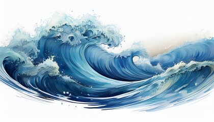 ocean wave on white background