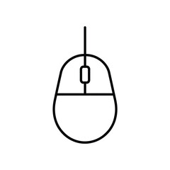 Obraz premium Wired computer mouse line drawing vector graphic for digital and print media use white background