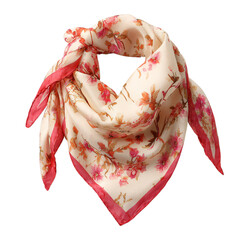 Fototapeta na wymiar Floral silk scarf, isolated on transparent background