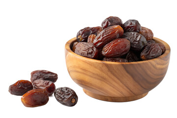 Bowl of dates isolated on white background