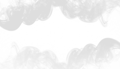 PNG of white smoke curling around frame corners with light fade, isolated airy vapor on transparent background, ideal for decorative design, abstract art, dreamy visuals, and digital graphics.